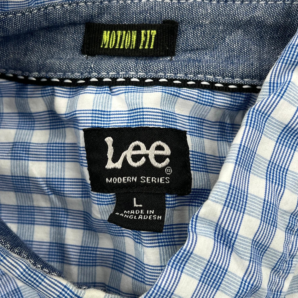 Modern Series Lee Checked Shirt - Large Blue Cotton - Image 3