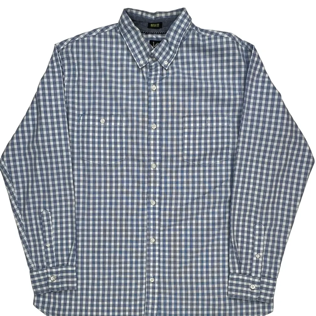 Modern Series Lee Checked Shirt - Large Blue Cotton - Image 5