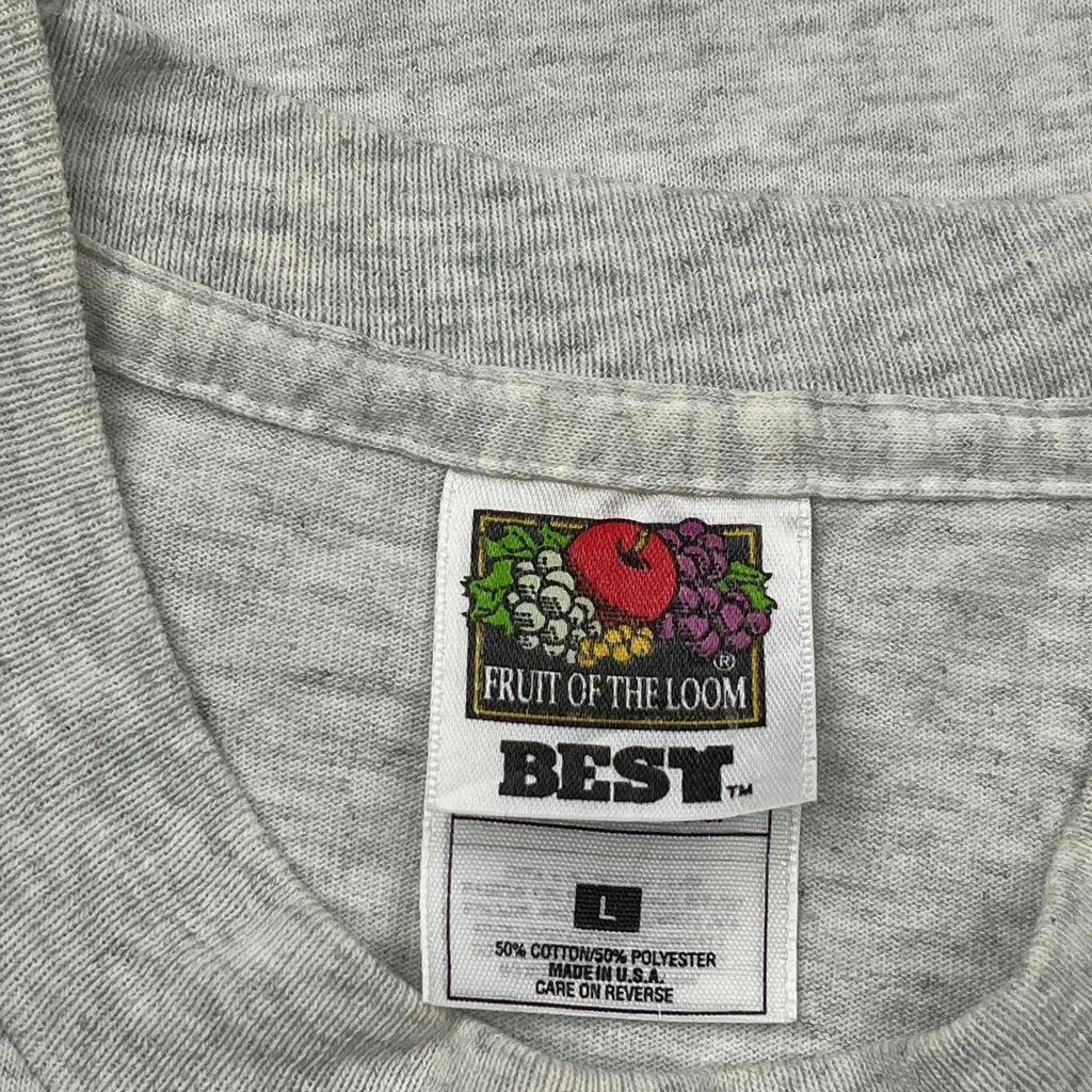 Monroe Track & Field Middle School Eagles Fruit Of The Loom Single Stitch T-Shirt - Large Grey Cotton Blend - Image 3