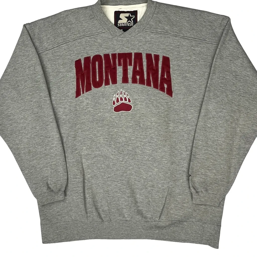 Montana Starter College Sweatshirt - XL Grey Cotton Blend - Image 5