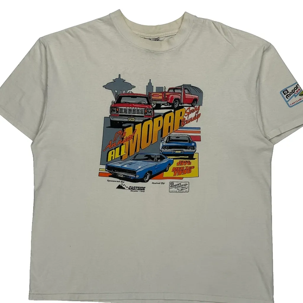 Mopar Oneita Graphic T-Shirt - 2XL Cream Cotton - Image 4
