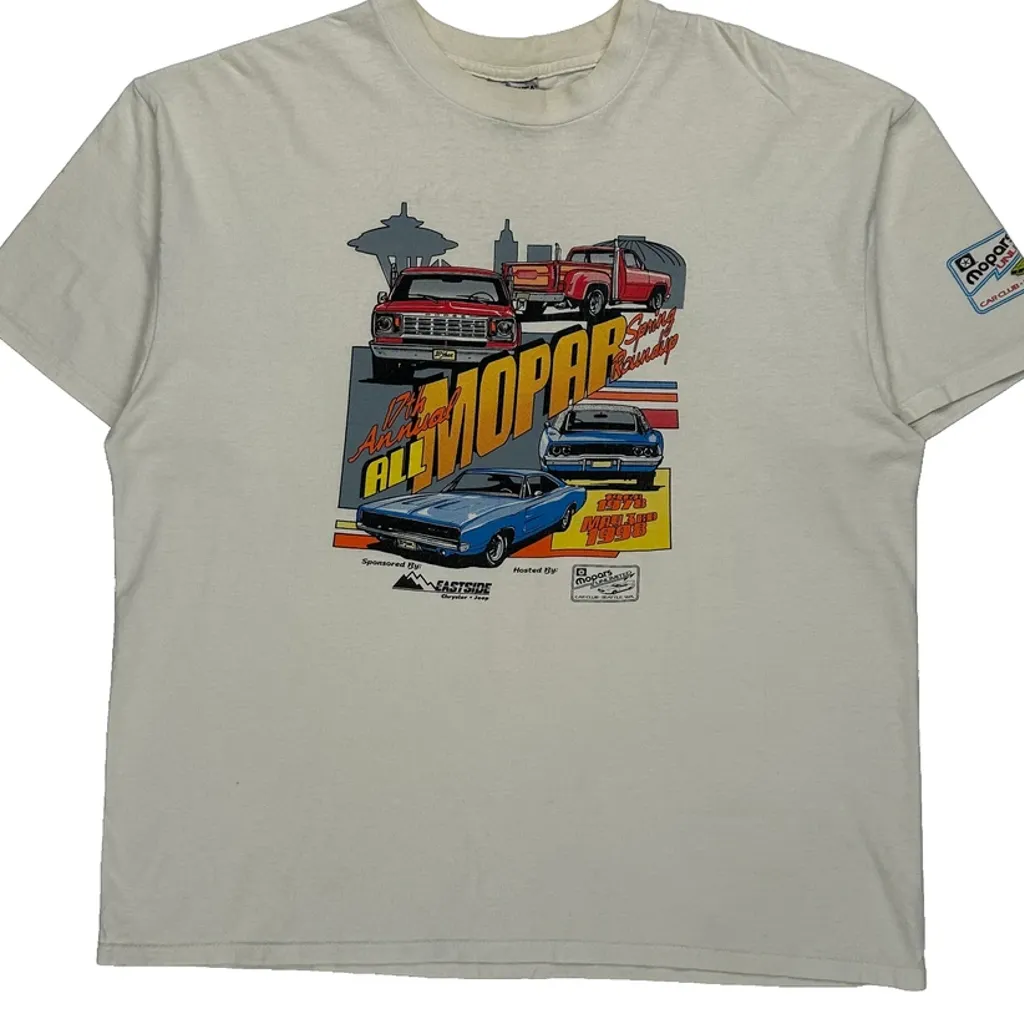 Mopar Oneita Graphic T-Shirt - 2XL Cream Cotton - Image 5