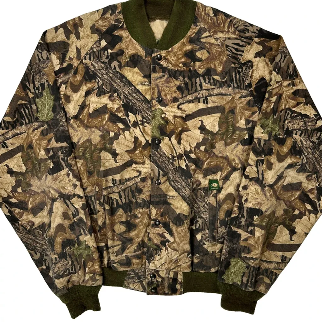 Mossy Oak Camo Bomber Jacket - Large Camo Cotton - Image 5