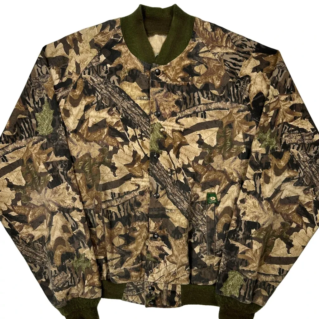 Mossy Oak Camo Bomber Jacket - Large Camo Cotton - Image 6