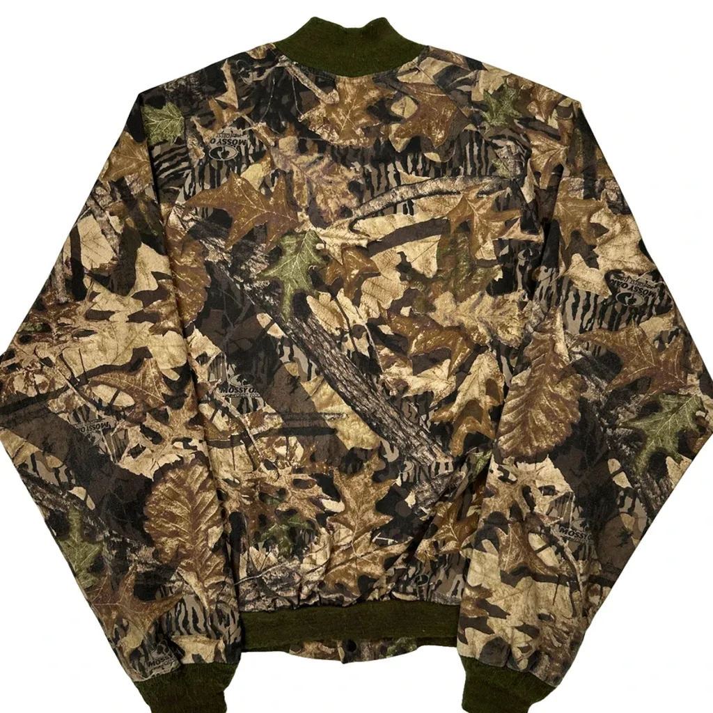 Mossy Oak Camo Bomber Jacket - Large Camo Cotton - Image 8