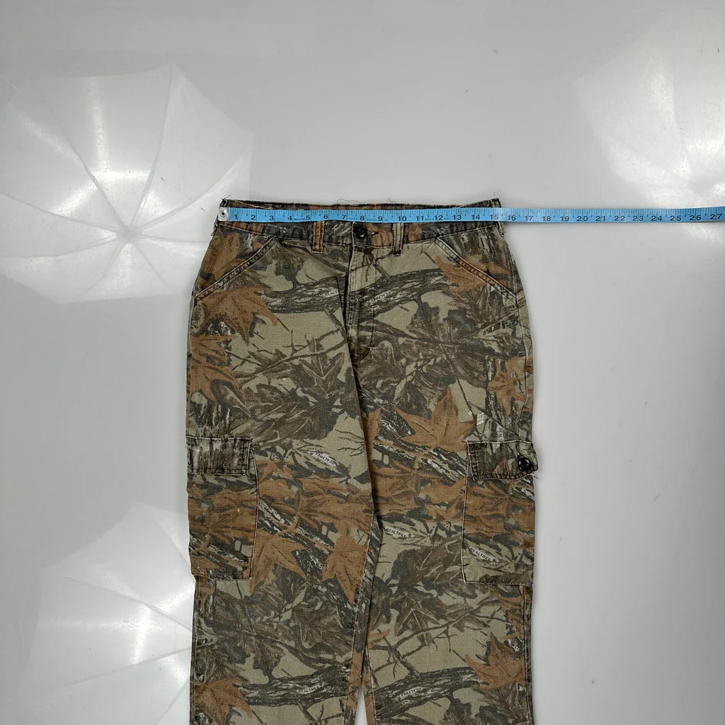 Mossy Oak Camo Cargo Trousers - 30W 29L Camo Cotton - Image 3