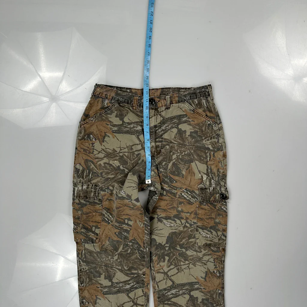 Mossy Oak Camo Cargo Trousers - 30W 29L Camo Cotton - Image 4