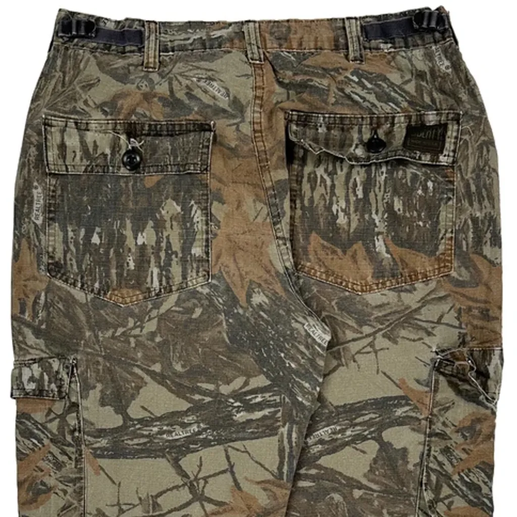 Mossy Oak Camo Cargo Trousers - 30W 29L Camo Cotton - Image 7