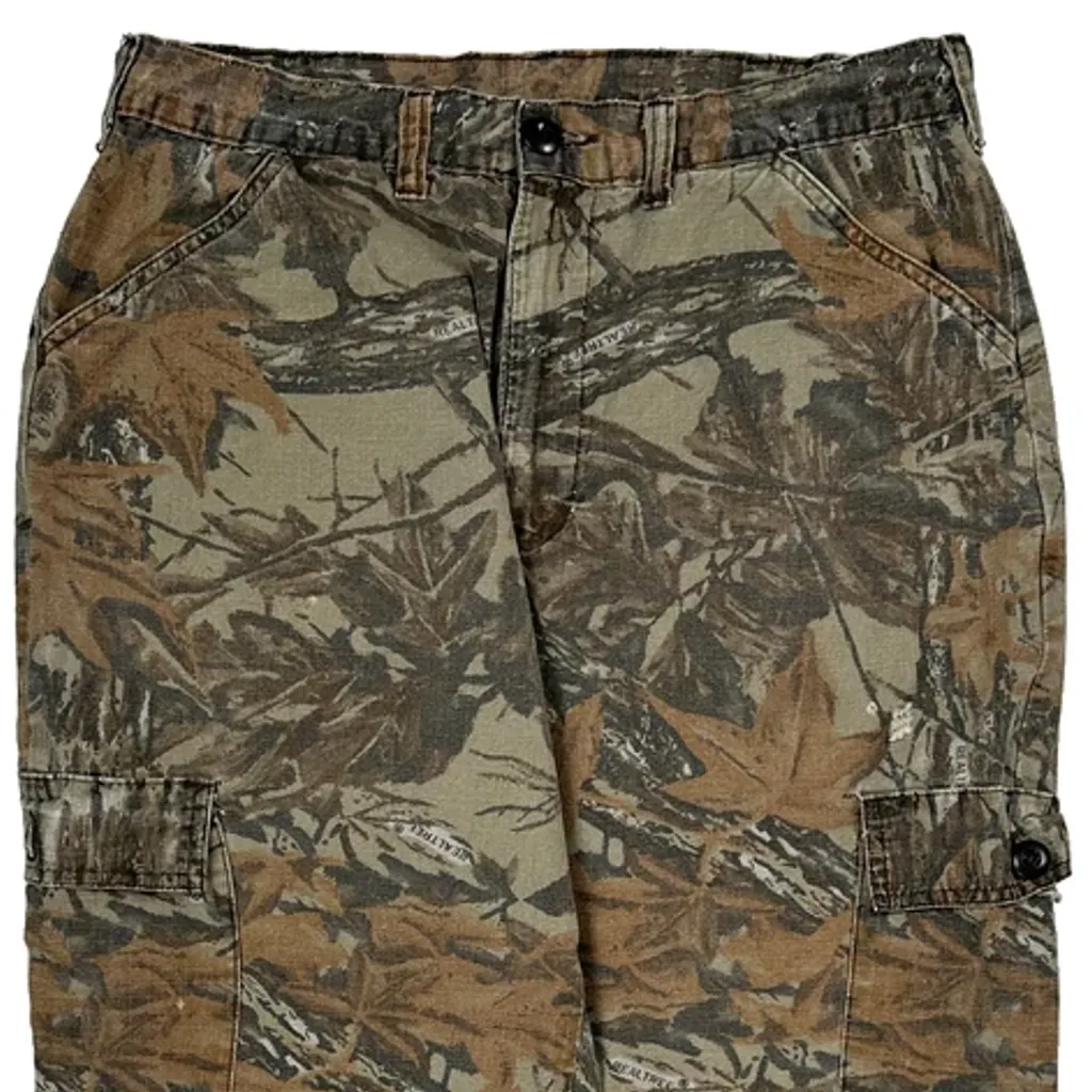 Mossy Oak Camo Cargo Trousers - 30W 29L Camo Cotton - Image 9