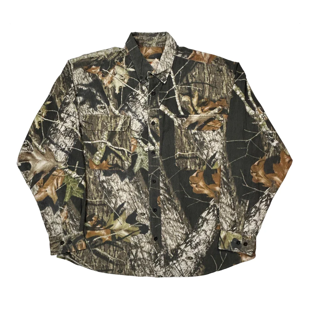 Mossy Oak Flannel Shirt - XL Camo Cotton