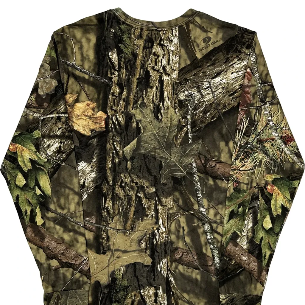 Mossy Oak Camo Long Sleeve T-Shirt - Medium Camo Cotton Blend - Image 6