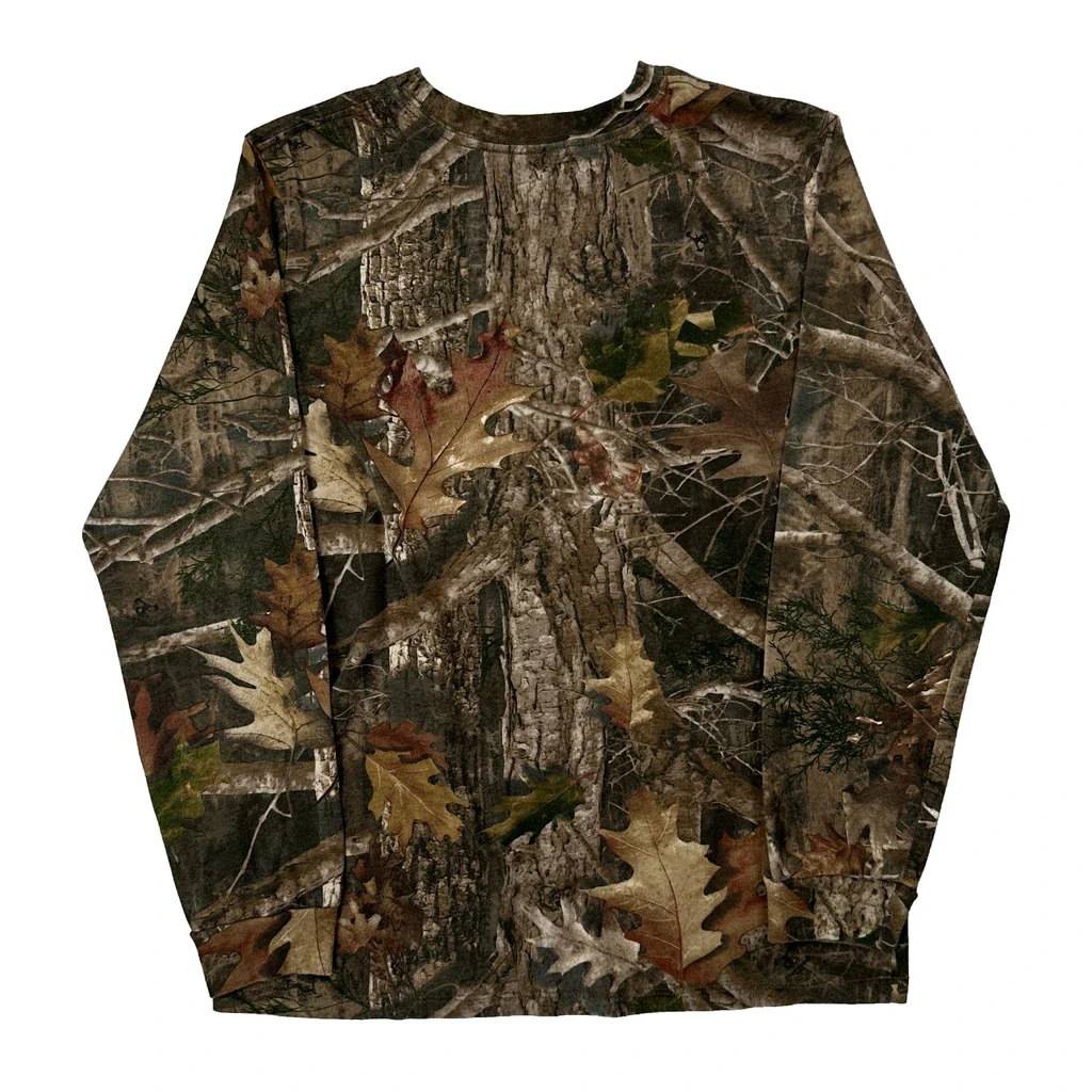 Mossy Oak Camo Long Sleeve T-Shirt - XS Camo Cotton - Image 2