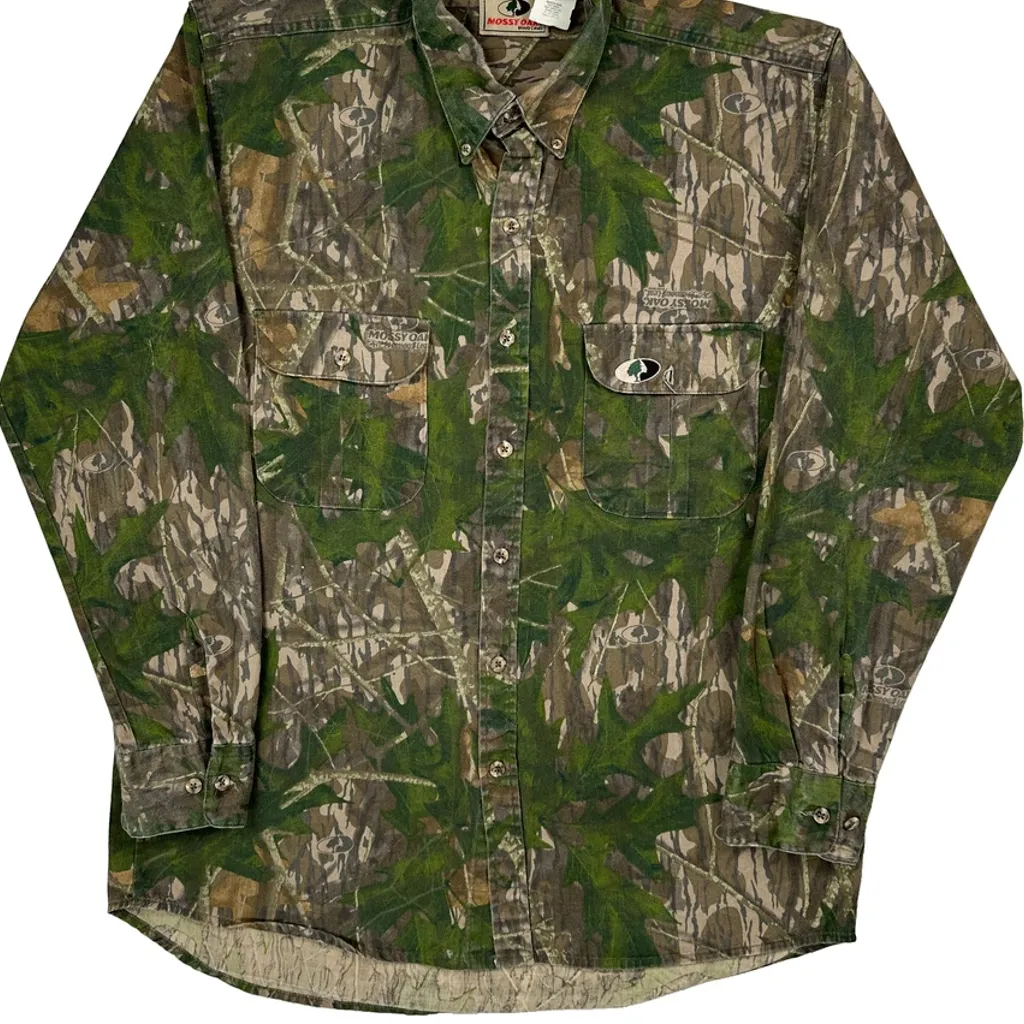 Mossy Oak Camo Shirt - Large Green Cotton - Image 5
