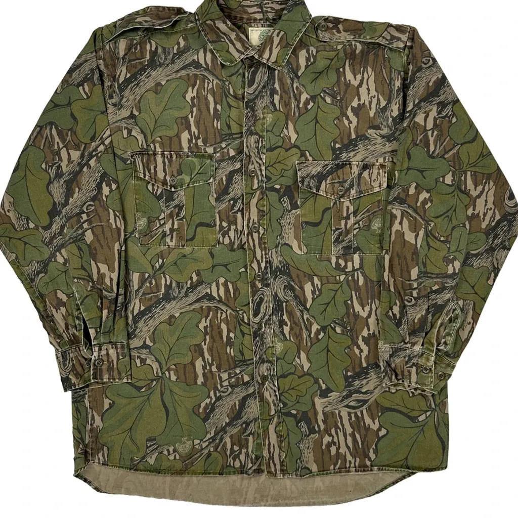 Mossy Oak Camo Shirt - Large Green Cotton - Image 6