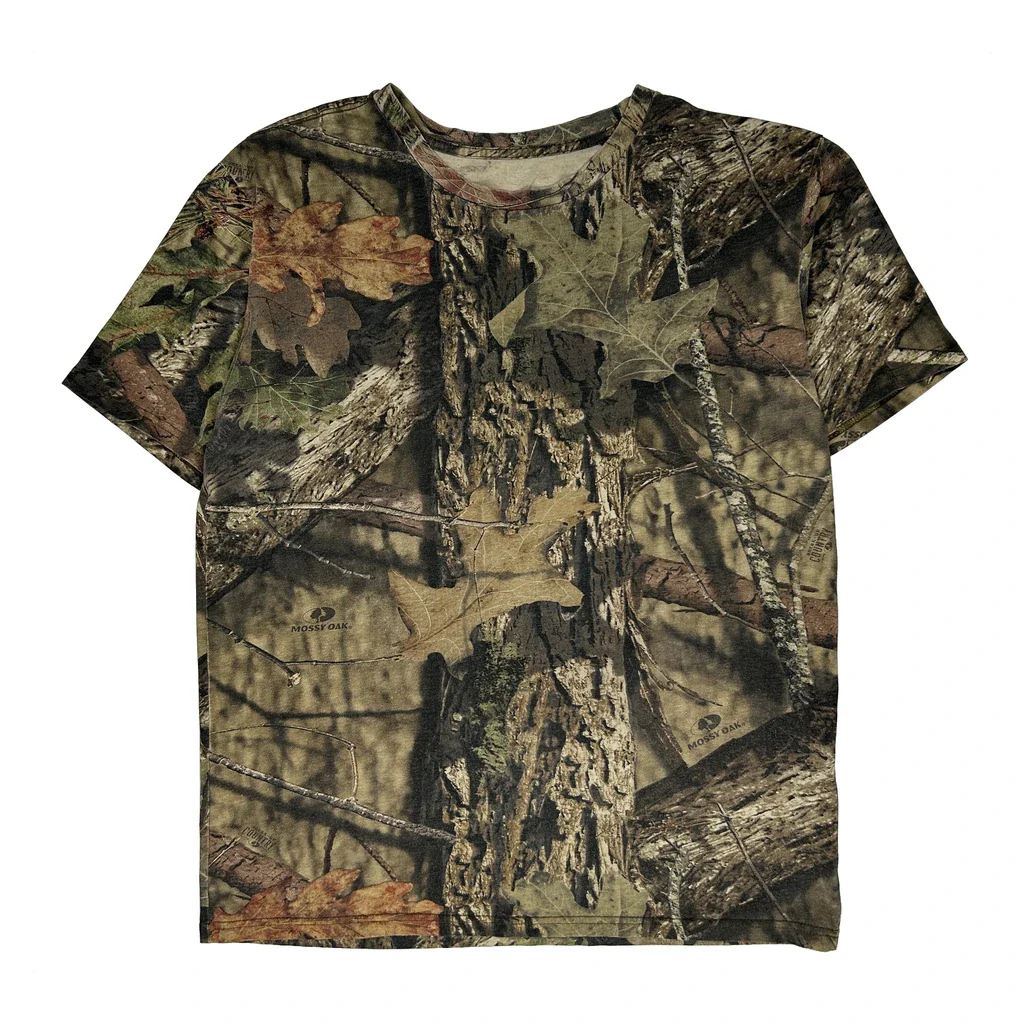 Mossy Oak Camo T-Shirt - Large Green Cotton
