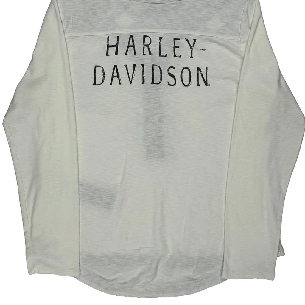 Motorclothes Harley Davidson Long Sleeve T-Shirt - Large White Cotton - Image 7