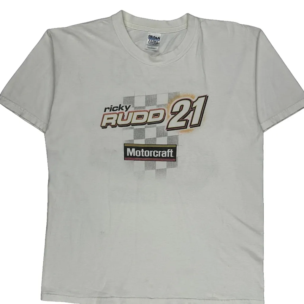 Motorcraft Gildan Nascar T-Shirt - Large White Cotton - Image 4