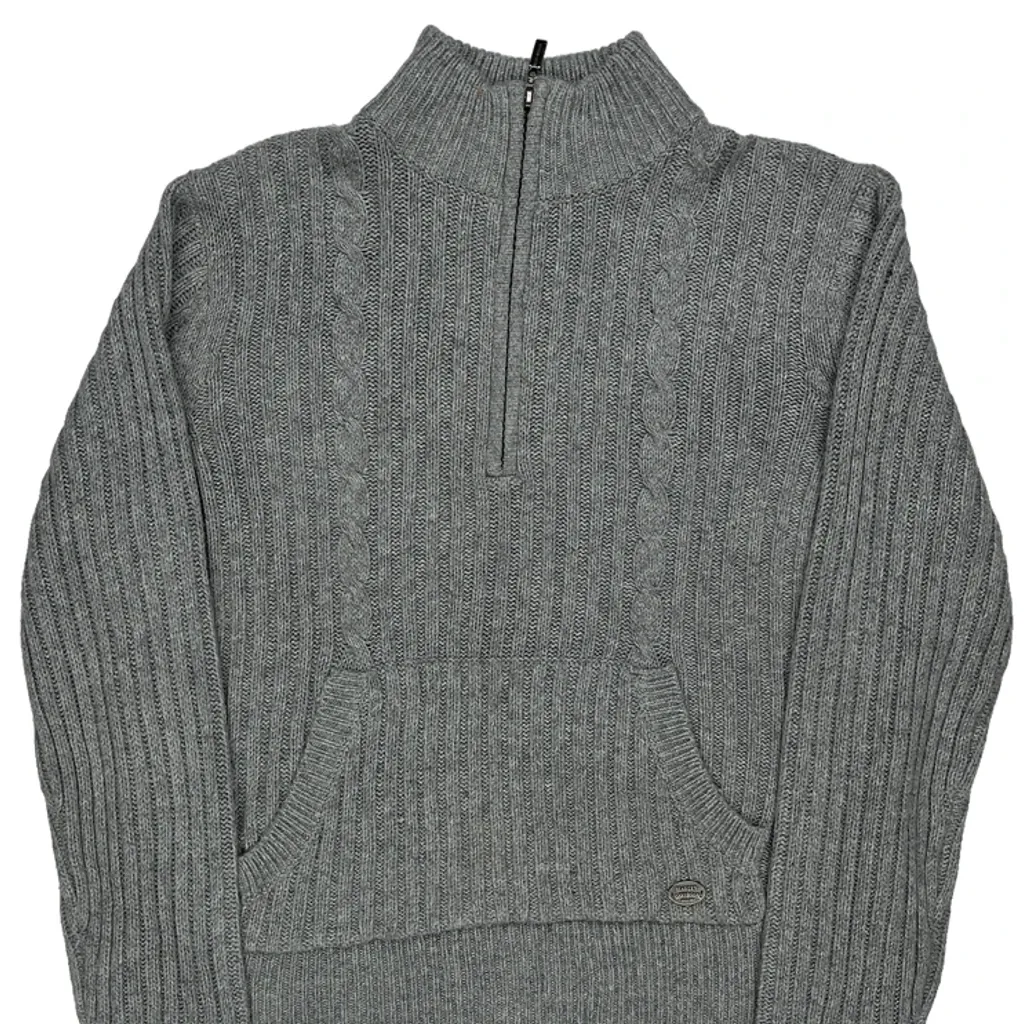 Motorcycle Harley Davidson 1/4 Zip - XL Grey Wool Blend - Image 4