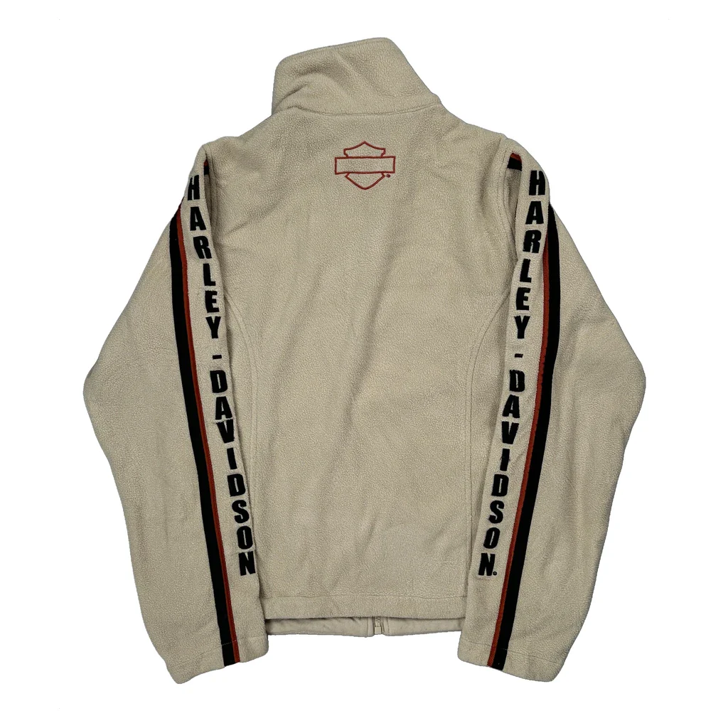 Motorcycle Harley Davidson Fleece Jacket - Medium Beige Polyester - Image 2