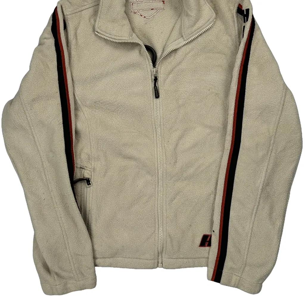Motorcycle Harley Davidson Fleece Jacket - Medium Beige Polyester - Image 5