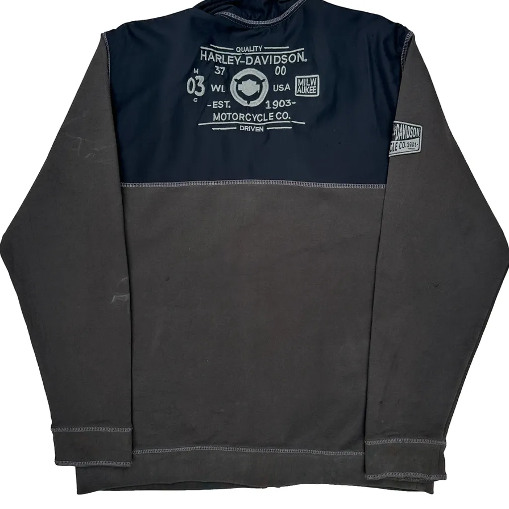 Motorcycle Harley Davidson Graphic Jacket - XL Gray Cotton - Image 6