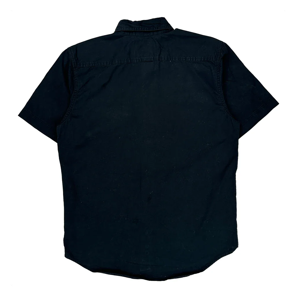 Motorcycle Harley Davidson Striped Short Sleeve Shirt - Medium Black Cotton - Image 2