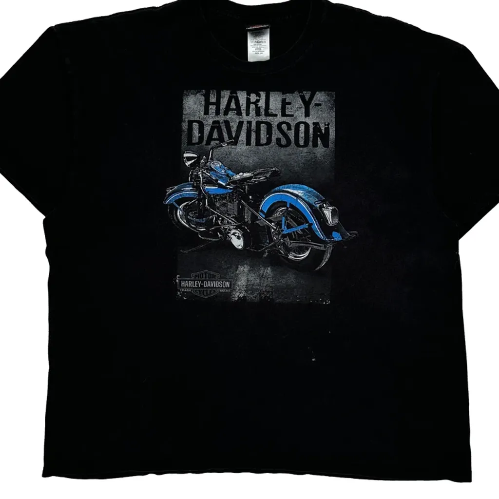 Motorcycle Harley Davidson Graphic T-Shirt - 2XL Black Cotton - Image 5