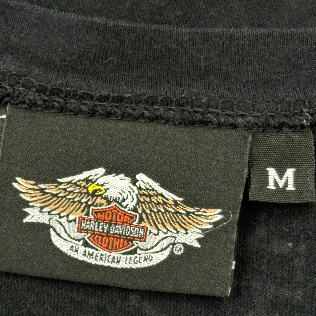 Motorcycle Harley Davidson Graphic T-Shirt - Medium Black Cotton - Image 3
