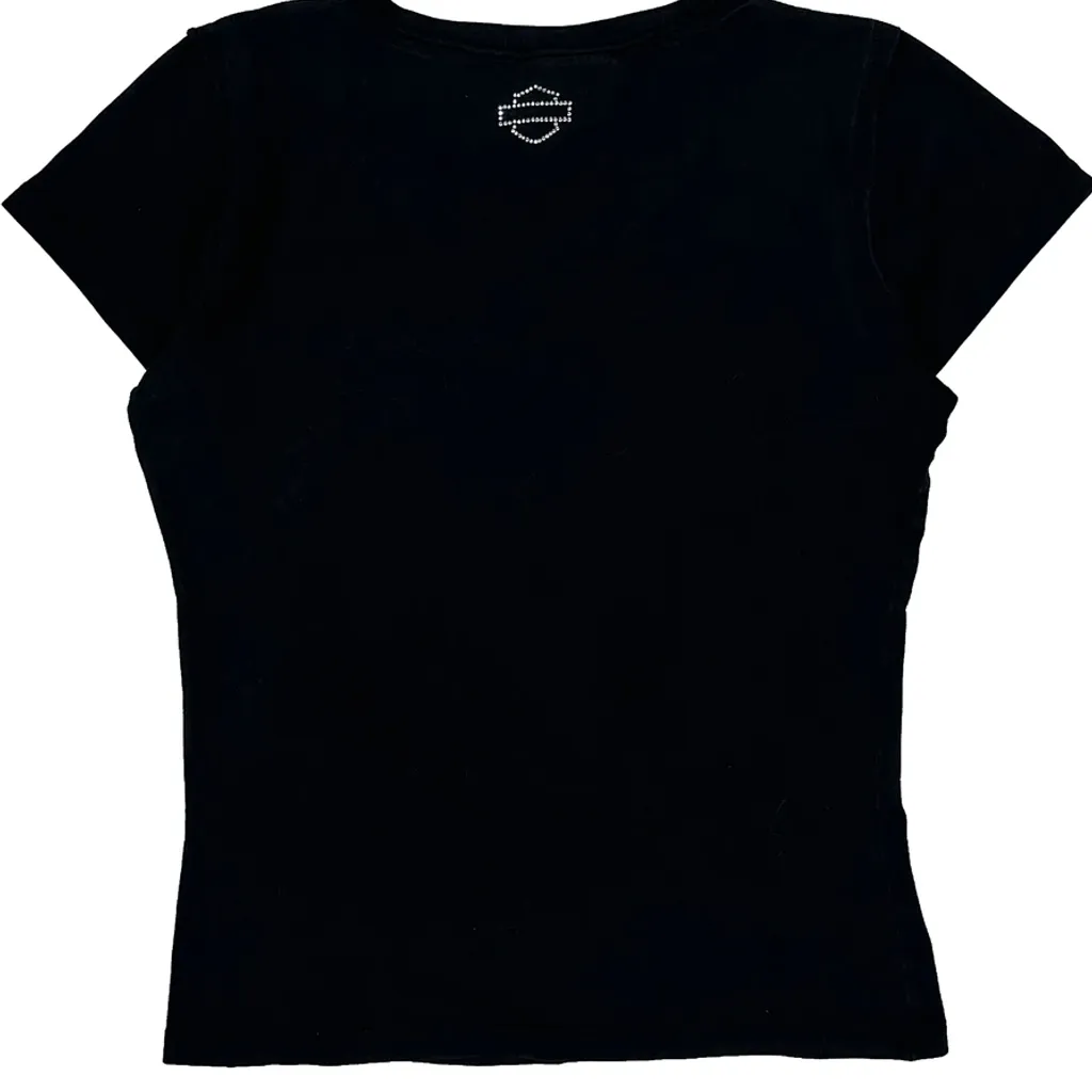 Motorcycle Harley Davidson Graphic T-Shirt - Medium Black Cotton - Image 7