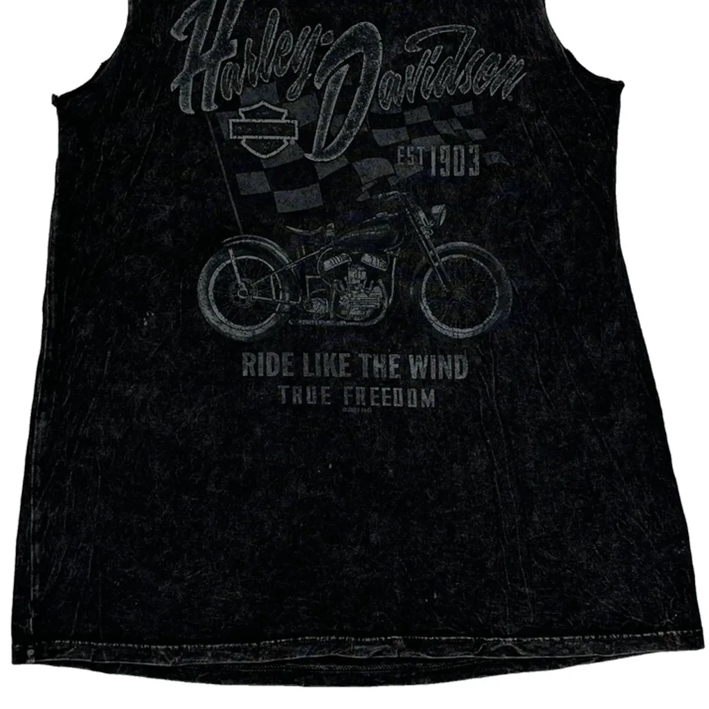 Motorcycle Harley Davidson Graphic T-Shirt - Small Black Cotton - Image 5