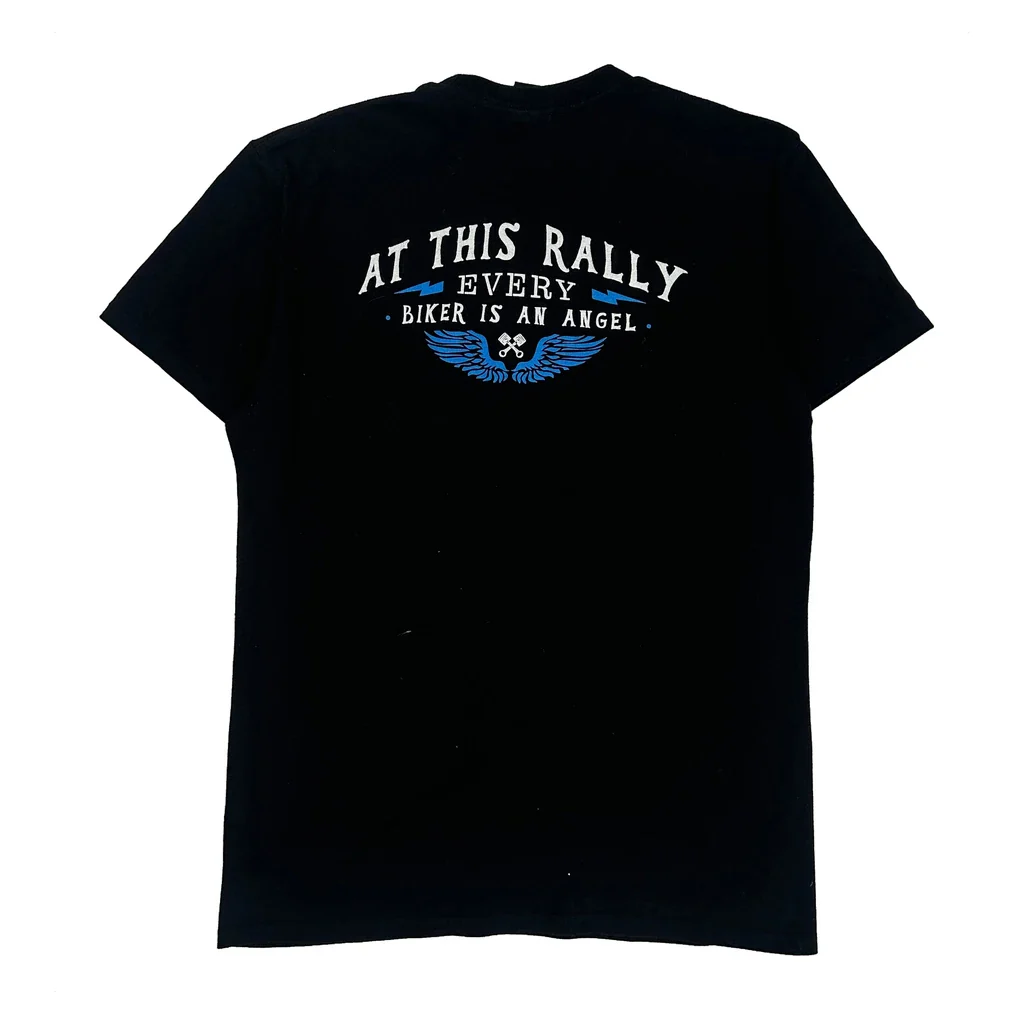 Motorcycle Rally Harley Davidson Graphic T-Shirt - Medium Black Cotton - Image 2