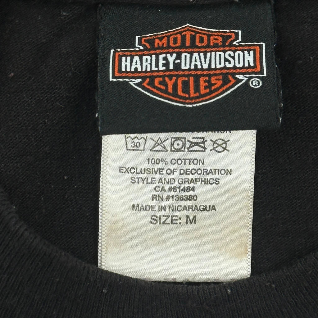 Motorcycle Rally Harley Davidson Graphic T-Shirt - Medium Black Cotton - Image 3