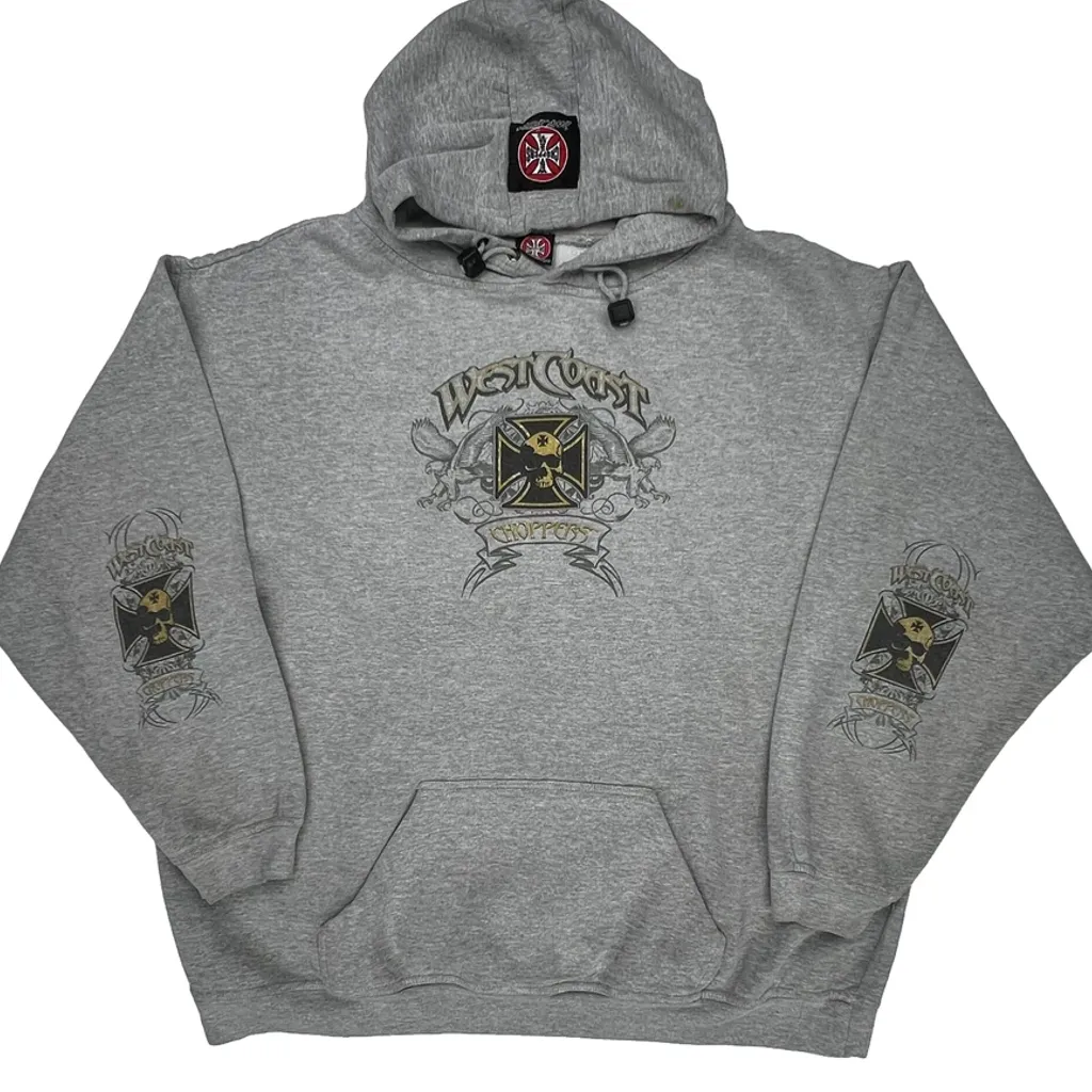 Motorcycle West Coast Choppers Graphic Hoodie - XL Gray Cotton - Image 6