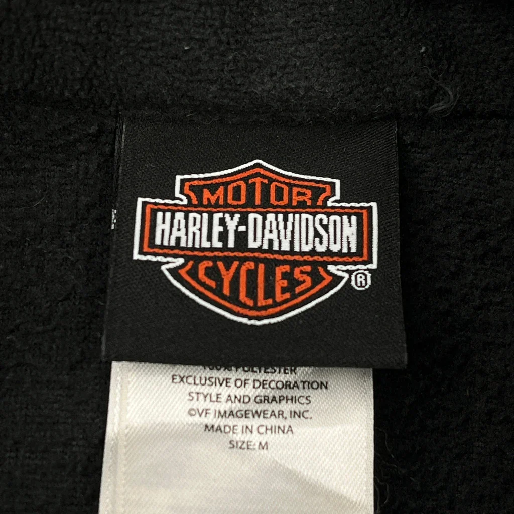 Motorcycles Harley Davidson 1/4 Zip - Medium Black Polyester - Image 3