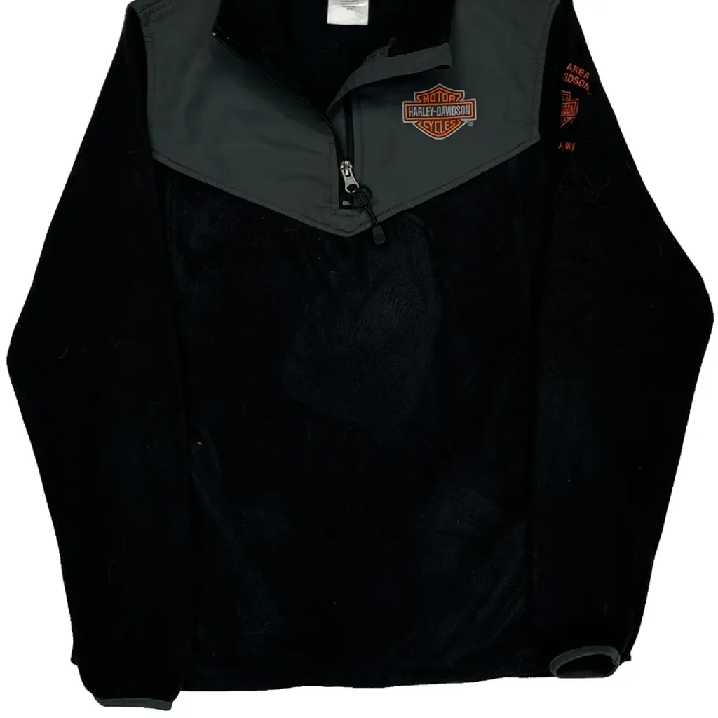 Motorcycles Harley Davidson 1/4 Zip - Medium Black Polyester - Image 5