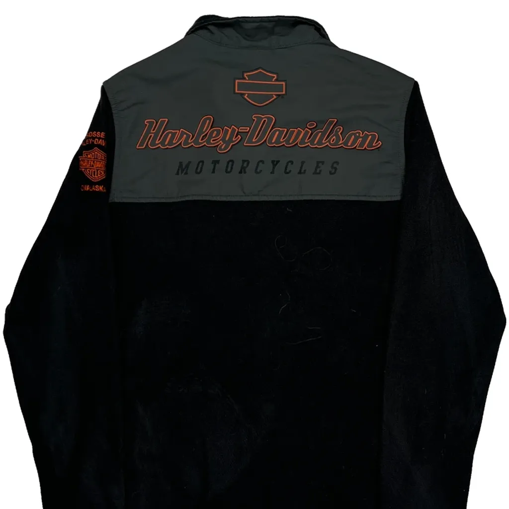 Motorcycles Harley Davidson 1/4 Zip - Medium Black Polyester - Image 7