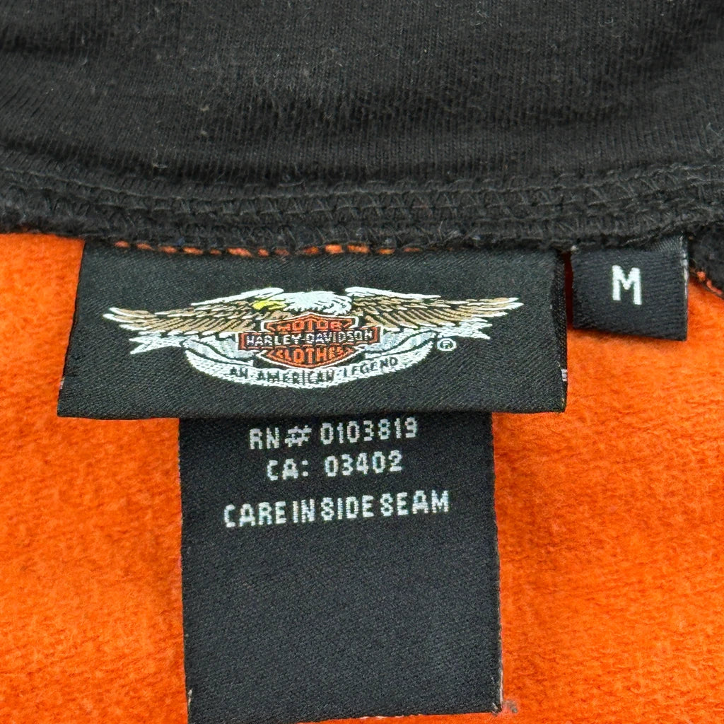 Motorcycles Harley Davidson Graphic 1/4 Zip - Medium Orange Cotton - Image 3
