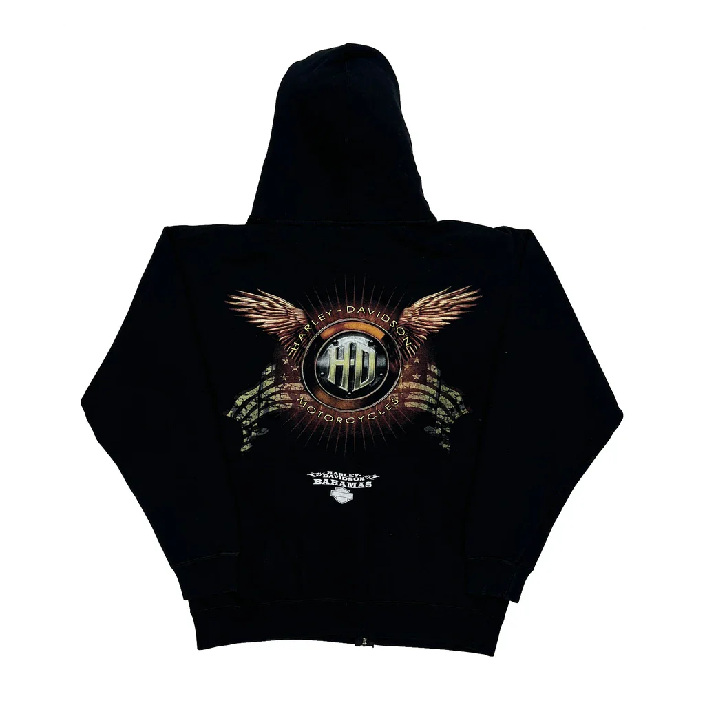 Motorcycles Harley Davidson Graphic Hoodie - XL Black Cotton - Image 2
