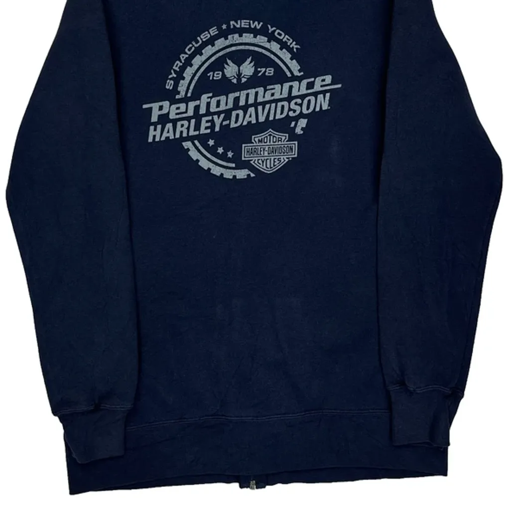 Motorcycles Harley Davidson Graphic Hoodie - Small Blue Cotton Blend - Image 6