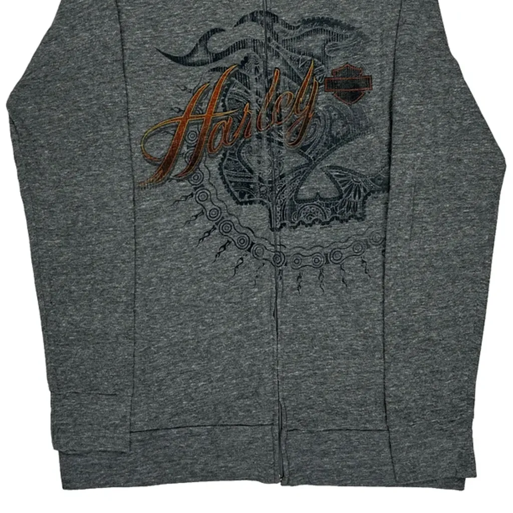 Motorcycles Harley Davidson Graphic Hoodie - Large Grey Cotton Blend - Image 5
