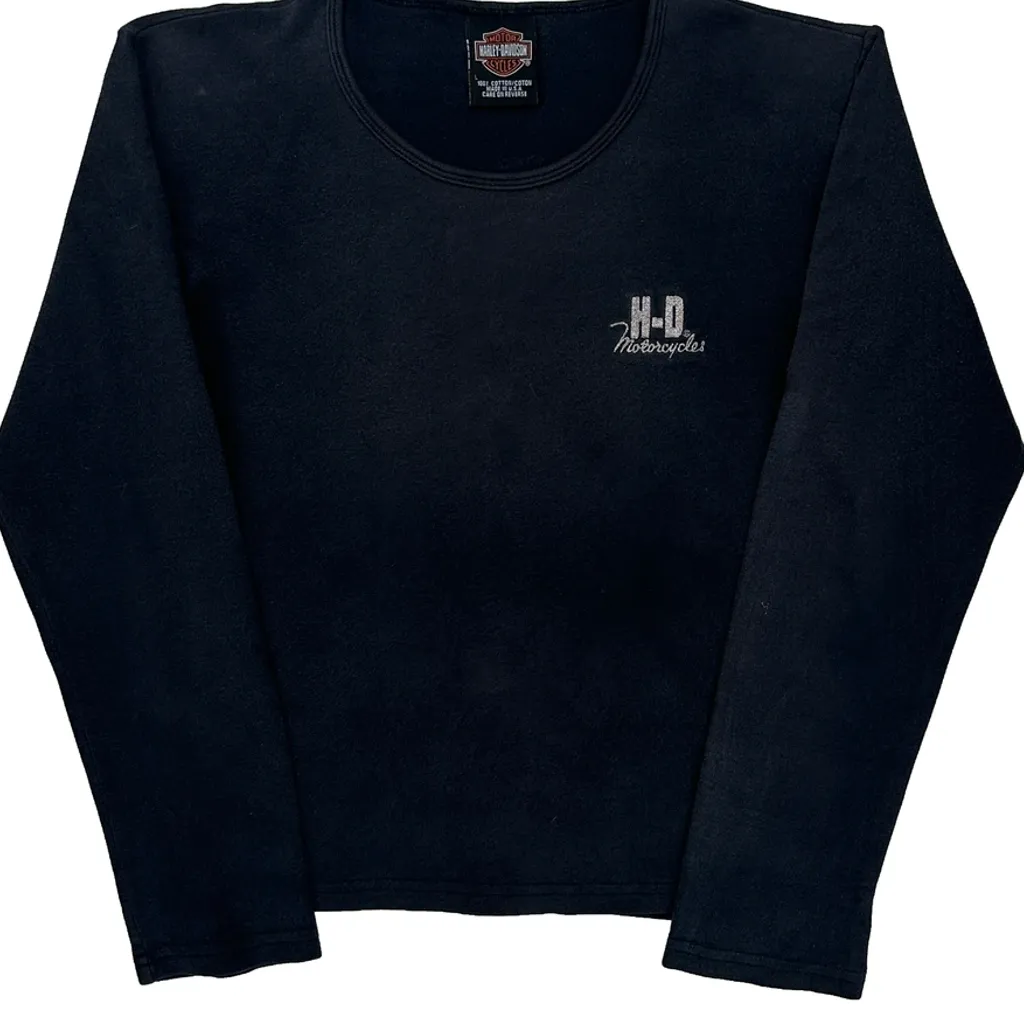 Motorcycles Harley Davidson Graphic Long Sleeve T-Shirt - Large Black Cotton - Image 5