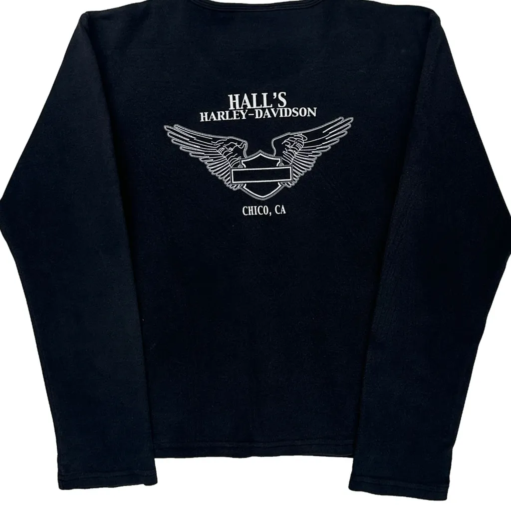 Motorcycles Harley Davidson Graphic Long Sleeve T-Shirt - Large Black Cotton - Image 6