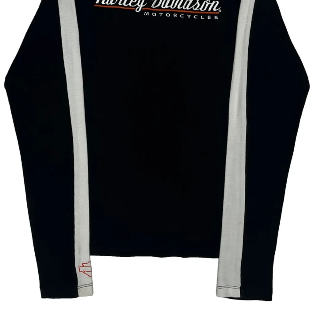 Motorcycles Harley Davidson Spellout Long Sleeve T-Shirt - Small Black Cotton - Image 4