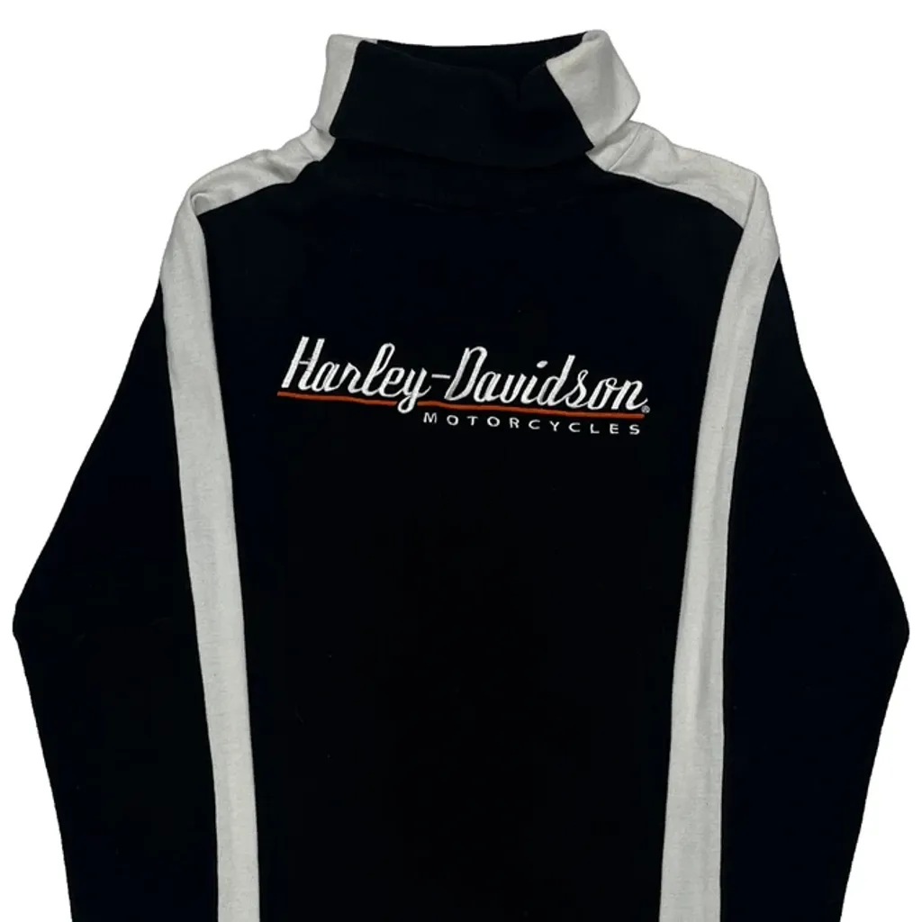 Motorcycles Harley Davidson Spellout Long Sleeve T-Shirt - Small Black Cotton - Image 5