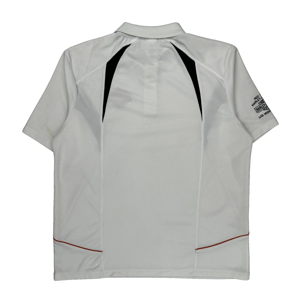 Motorcycles Harley Davidson Graphic Polo Shirt - XL White Polyester - Image 2