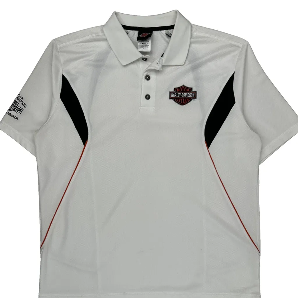 Motorcycles Harley Davidson Graphic Polo Shirt - XL White Polyester - Image 5