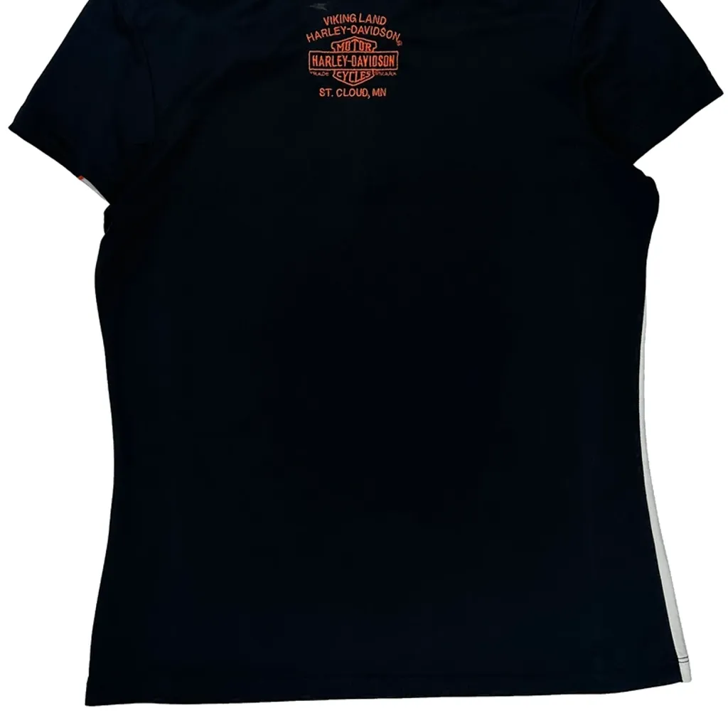 Motorcycles Harley Davidson Polo Shirt - Medium Navy Polyester - Image 6