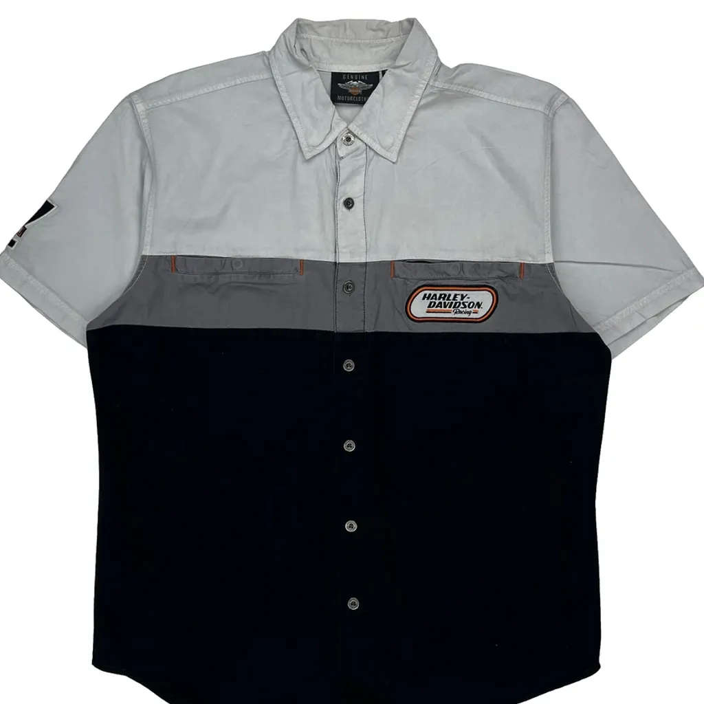 Motorcycles Harley Davidson Graphic Short Sleeve Shirt - Large Black Cotton - Image 4