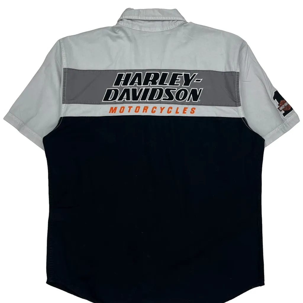 Motorcycles Harley Davidson Graphic Short Sleeve Shirt - Large Black Cotton - Image 6