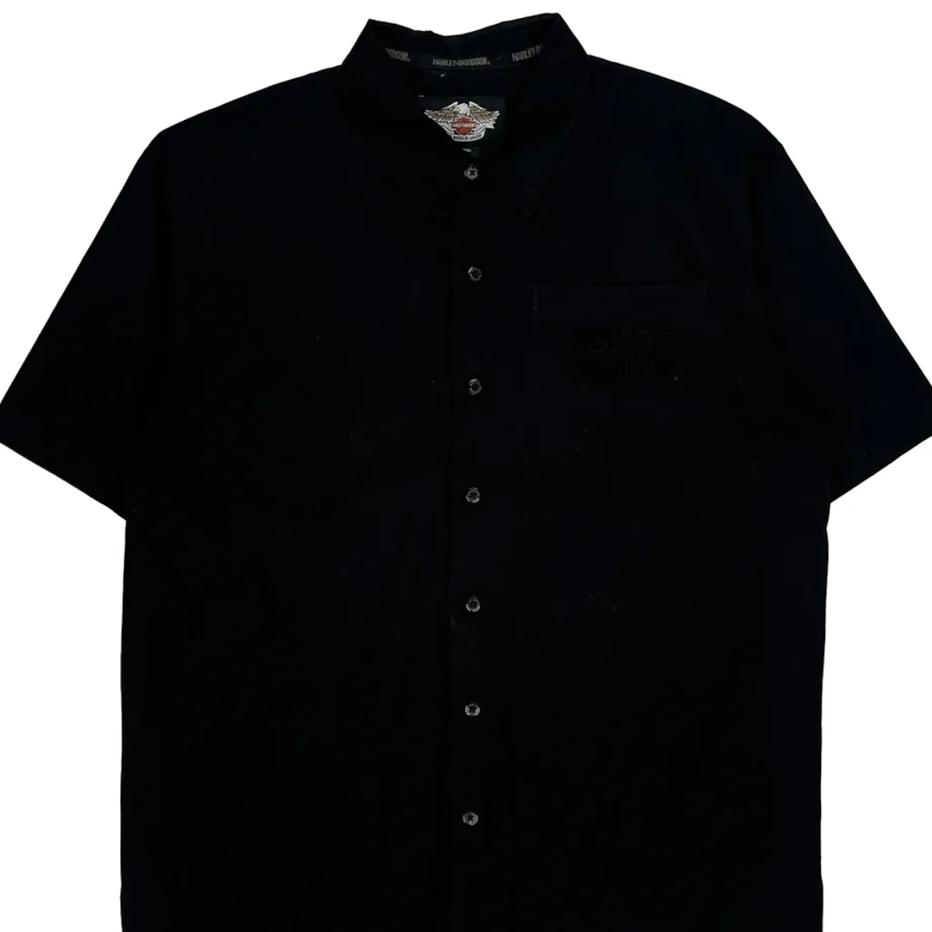 Motorcycles Harley Davidson Graphic Short Sleeve Shirt - Large Black Cotton - Image 5
